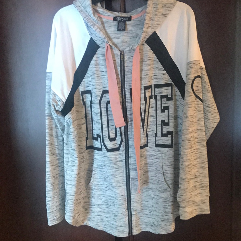 Miss Chievous Gray and Pink LOVE Hoodie